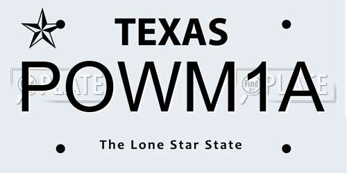 POWM1A Texas License Plate
