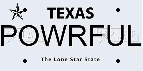 POWRFUL Texas License Plate