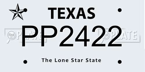 PP2422 Texas License Plate
