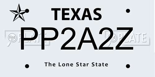 PP2A2Z Texas License Plate