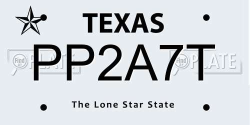 PP2A7T Texas License Plate