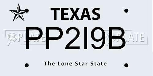PP2I9B Texas License Plate