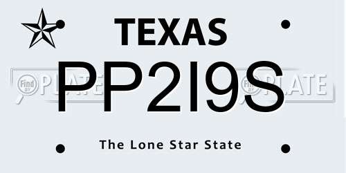 PP2I9S Texas License Plate