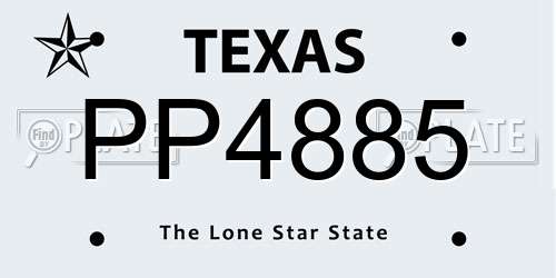 PP4885 Texas License Plate