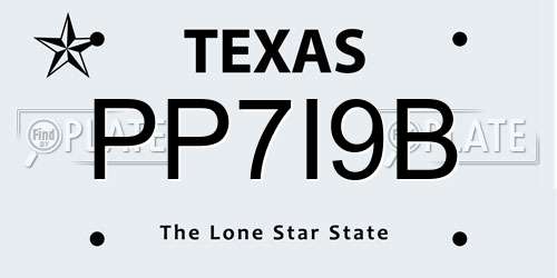 PP7I9B Texas License Plate