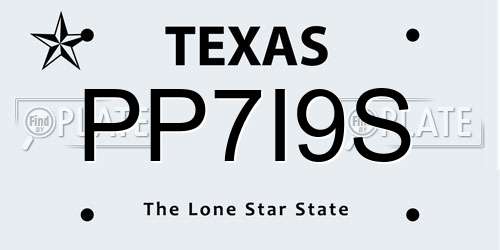 PP7I9S Texas License Plate