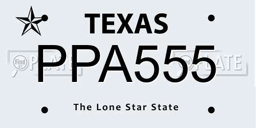 PPA555 Texas License Plate