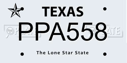 PPA558 Texas License Plate