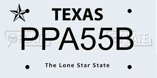 PPA55B Texas License Plate