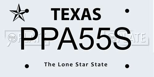 PPA55S Texas License Plate