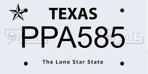 PPA585 Texas License Plate