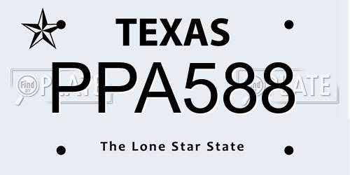 PPA588 Texas License Plate