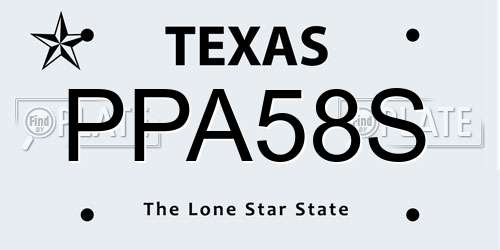 PPA58S Texas License Plate