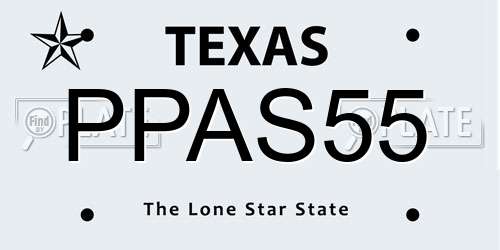 PPAS55 Texas License Plate