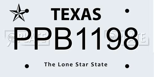 PPB1198 Texas License Plate