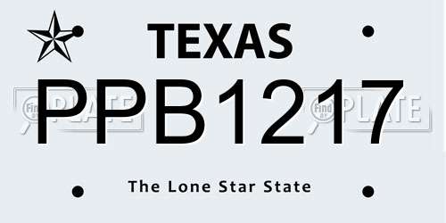 PPB1217 Texas License Plate