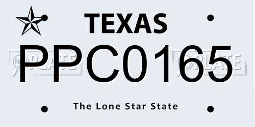 PPC0165 Texas License Plate