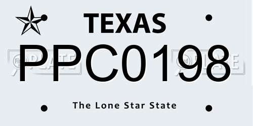 PPC0198 Texas License Plate