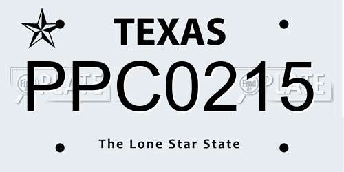 PPC0215 Texas License Plate