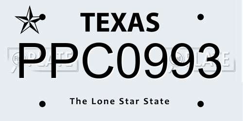 PPC0993 Texas License Plate
