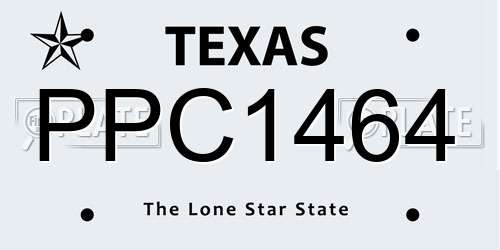 PPC1464 Texas License Plate