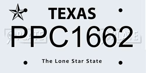 PPC1662 Texas License Plate
