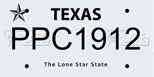 PPC1912 Texas License Plate