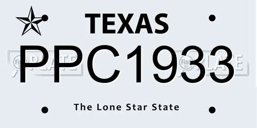 PPC1933 Texas License Plate
