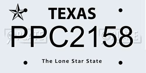 PPC2158 Texas License Plate