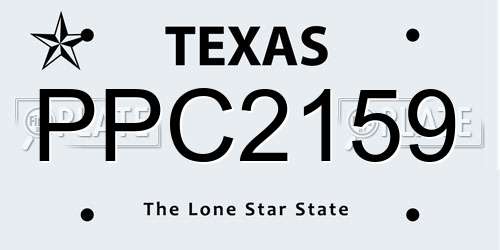 PPC2159 Texas License Plate