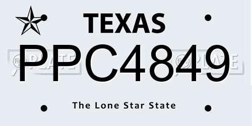PPC4849 Texas License Plate