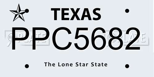 PPC5682 Texas License Plate