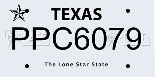 PPC6079 Texas License Plate