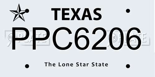 PPC6206 Texas License Plate