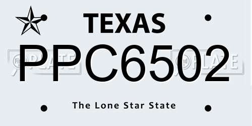 PPC6502 Texas License Plate