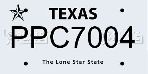 PPC7004 Texas License Plate