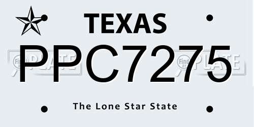PPC7275 Texas License Plate