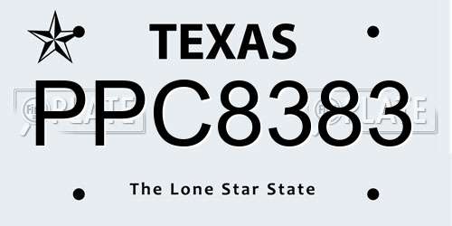 PPC8383 Texas License Plate