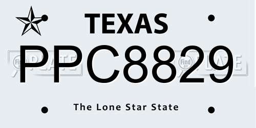 PPC8829 Texas License Plate