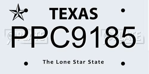 PPC9185 Texas License Plate