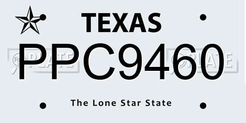 PPC9460 Texas License Plate