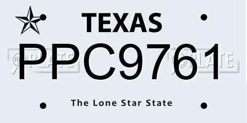 PPC9761 Texas License Plate