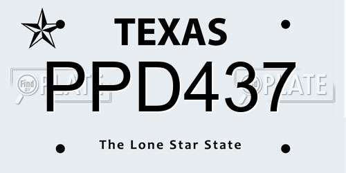 PPD437 Texas License Plate