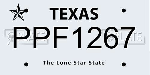 PPF1267 Texas License Plate