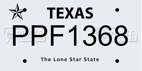 PPF1368 Texas License Plate