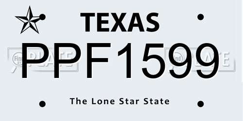 PPF1599 Texas License Plate