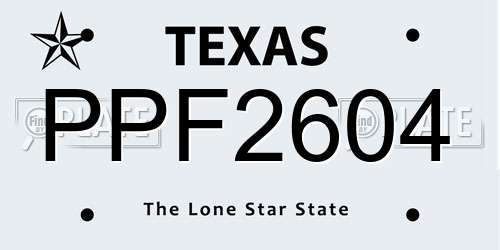 PPF2604 Texas License Plate