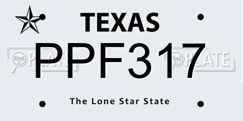 PPF317 Texas License Plate