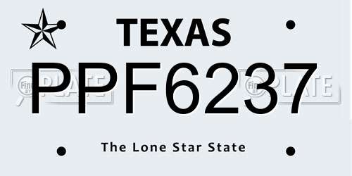 PPF6237 Texas License Plate