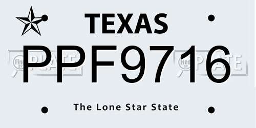 PPF9716 Texas License Plate